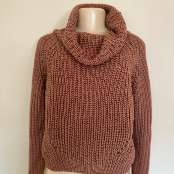 moon & madison Sweaters - moon & madison Warm Brown Cowl Neck Sweater